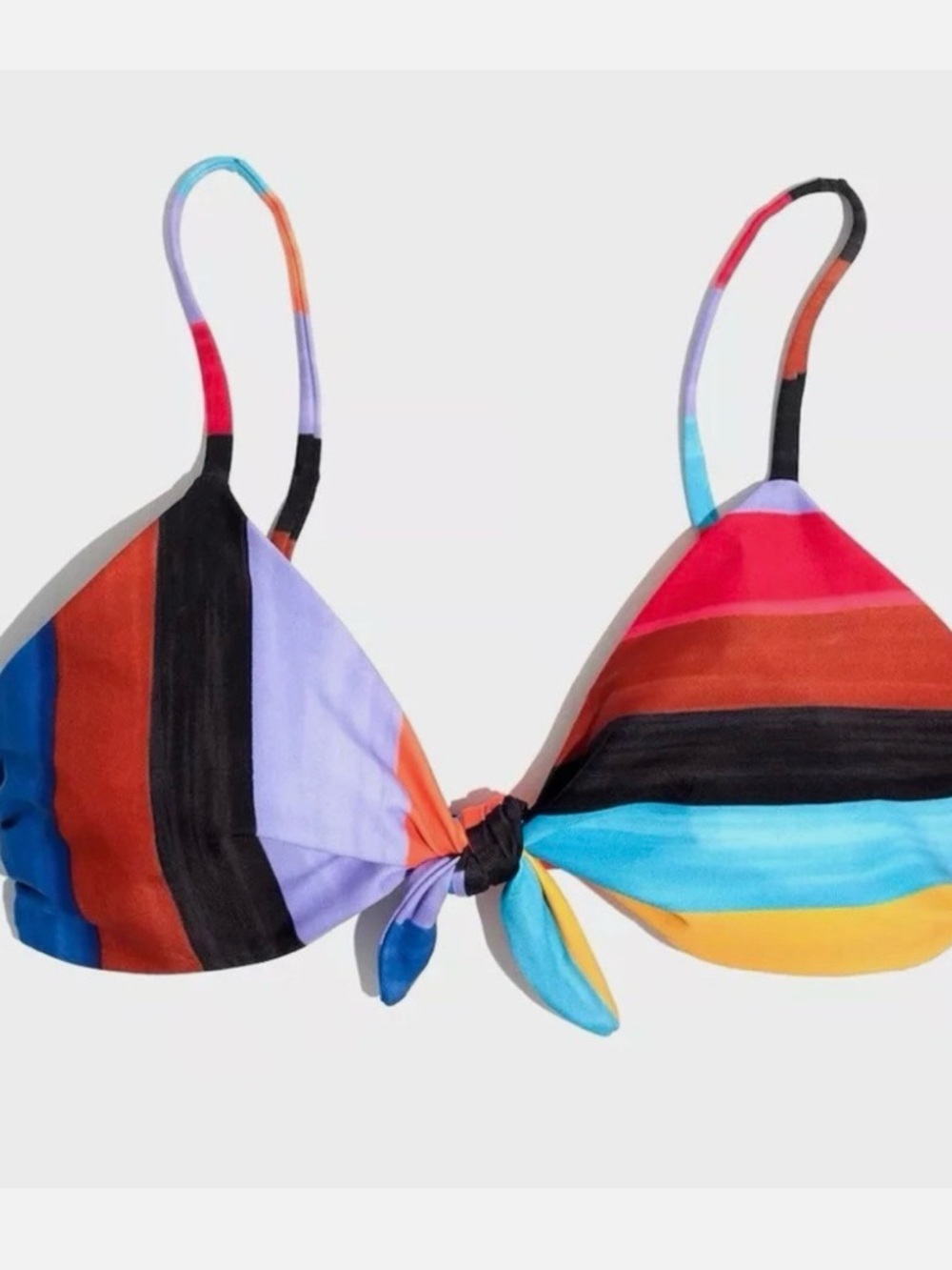 Mara Hoffman Sunglow multicolor Stripe Carla Tie-Front Bikini Top Size S